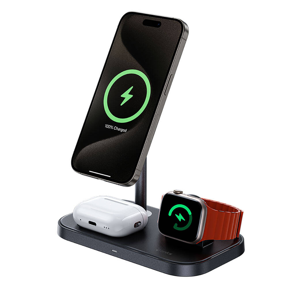 Benks W16 3in1 Telefon&Akıllı Saat&Kulaklık Kablosuz Şarj Standı - 4 Benks W16 3in1 Telefon&Akıllı Saat&Kulaklık Kablosuz Şarj Standı - 4